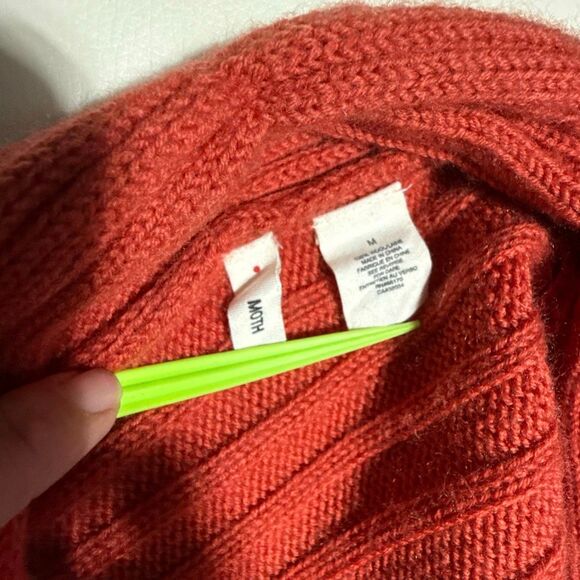 Moth by Anthropologie Rust Wool Knit Cape Sweater - Size M - Picture 6 of 9